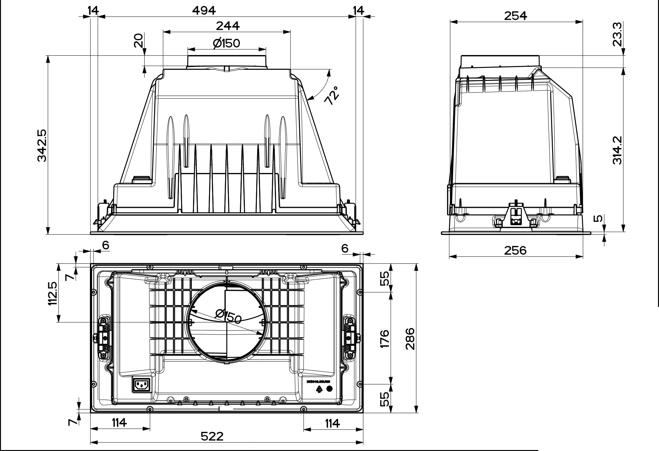 Faber Inca Hip Plus HC 305.0602.047 built-in kitchen hood